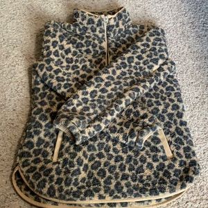 A&F oversized 3/4 zip Sherpa